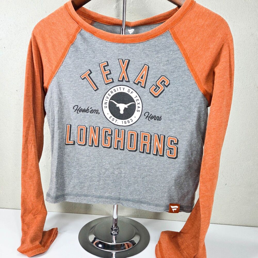 Fanatics Texas Longhorns Raglan Graphic Crop Top Women's Sz XS